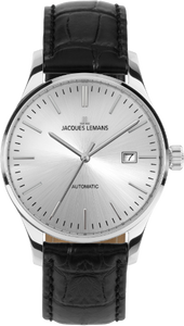 Jacques Lemans Herrenuhr Automatik Lederband 1-2073I