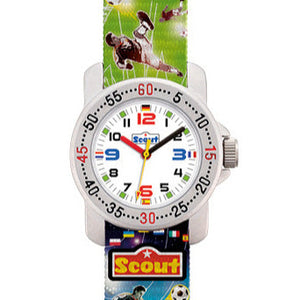 SCOUT Kinderuhr Fussball grün und blau 280376026