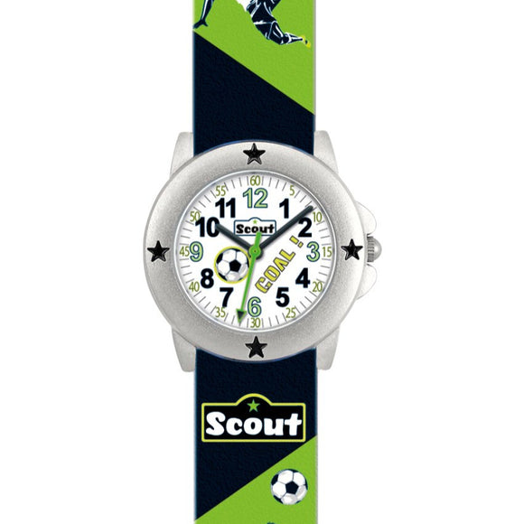 SCOUT Kinderuhr Fussball Grün/Schwarz 280393004