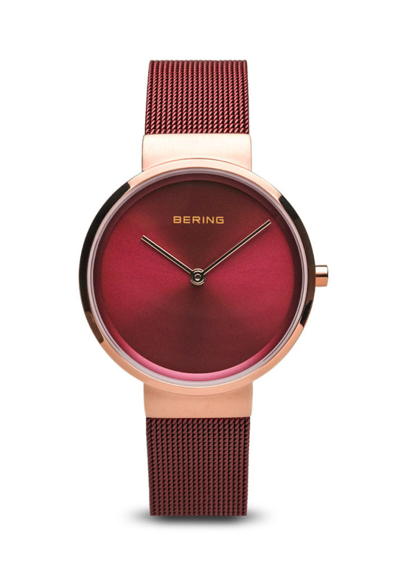 BERING Damenuhr Classic rot vergoldet 14531-363