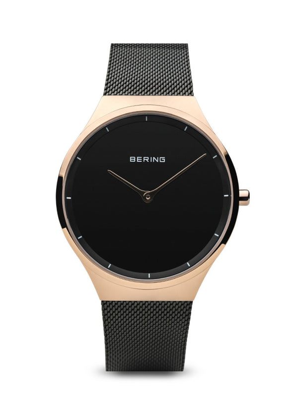 BERING Unisexuhr Classic schwarz rosé 12138-162