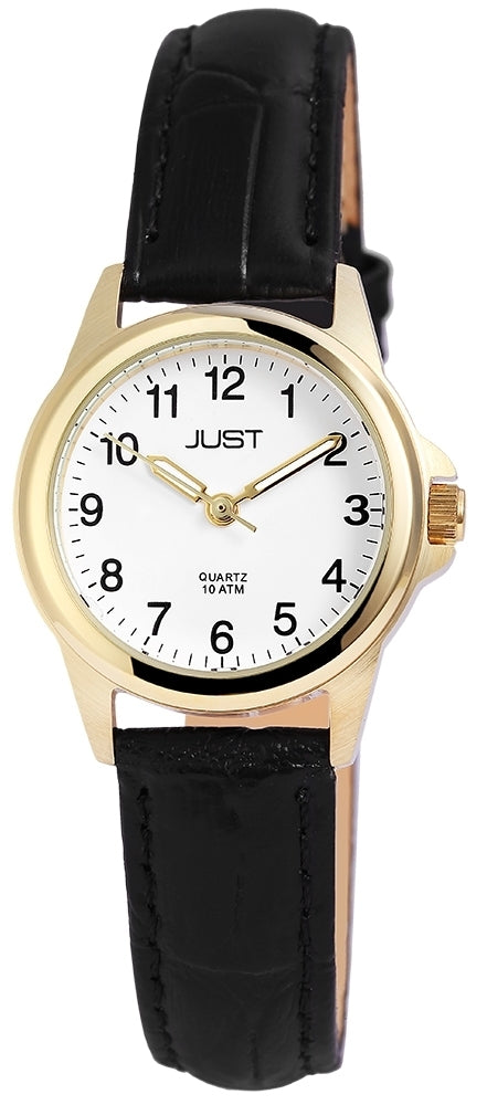 Just Damenuhr Basic Edelstahl vergoldet Lederband 102922